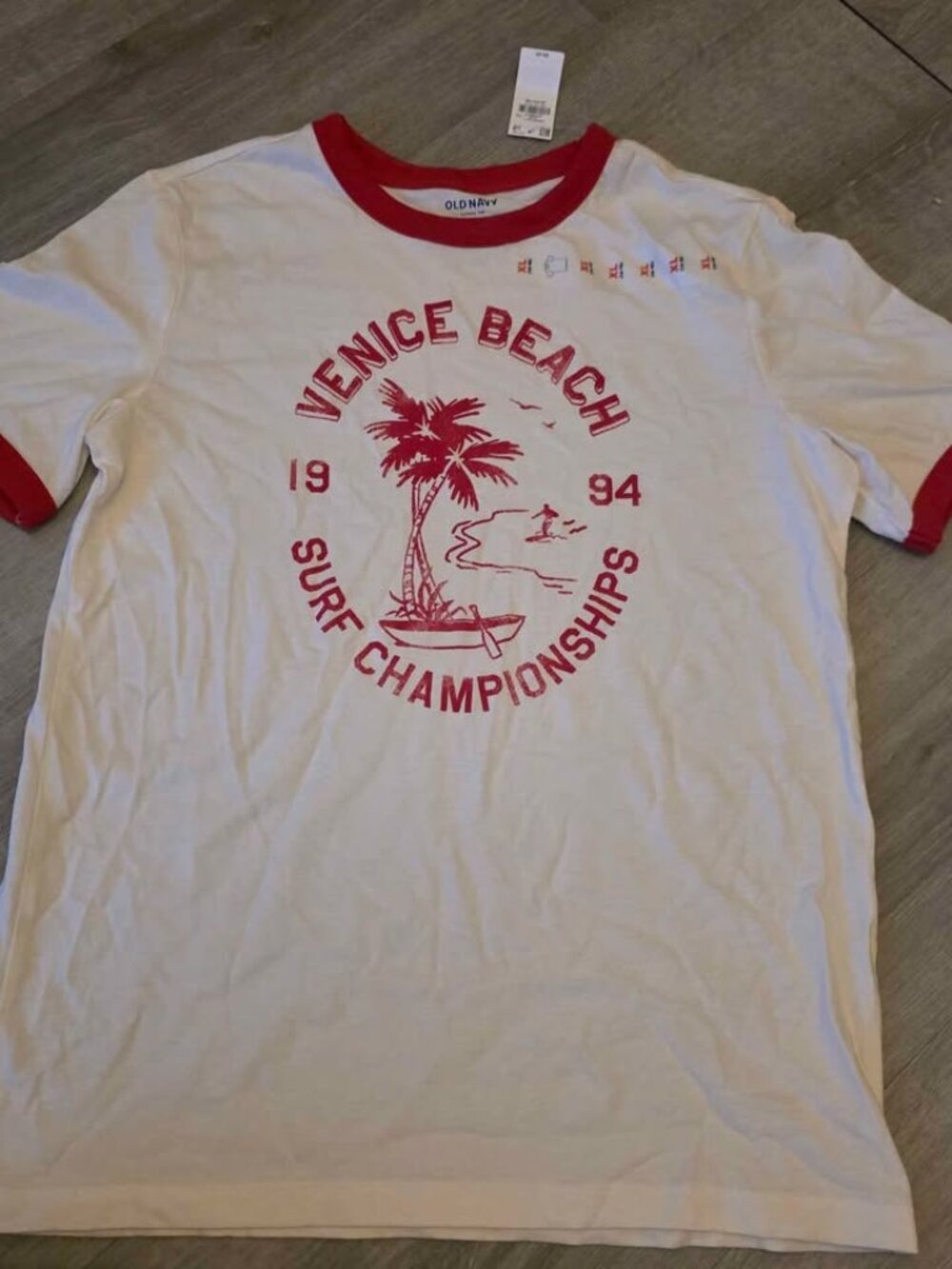 NWT Old Navy Venice Beach Ringer Tee Kids Size XL (14-16)